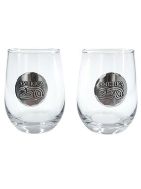 America250 Stemless Wine Glass Set